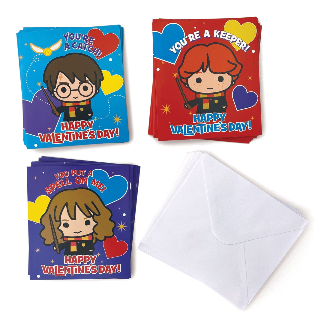 VPL-7024E - Valentine Cards Set - Harry Potter Wands - Three colorful Valentine&