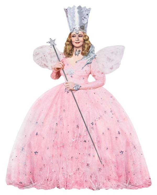 die cut note card featuring Glinda, The Good Witch, shown on white background.