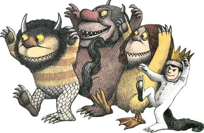 jigsaw puzzle featuring a die cut image of the Where The Wild Things Are characters, shown on white background.