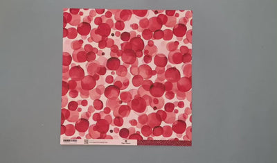Scrapbook Paper - Red Watercolor Polka Dots