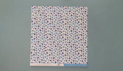 Scrapbook Paper - Bright Blue Watercolor Hearts