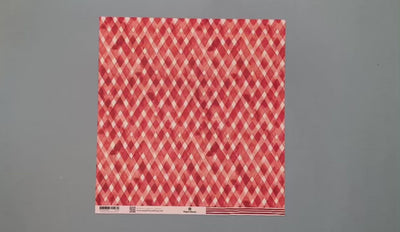 Scrapbook Paper - Red Watercolor Plaid / Stripes