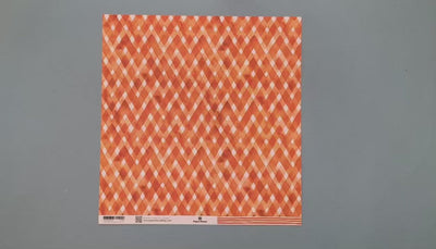 Scrapbook Paper - Orange Watercolor Plaid / Stripes