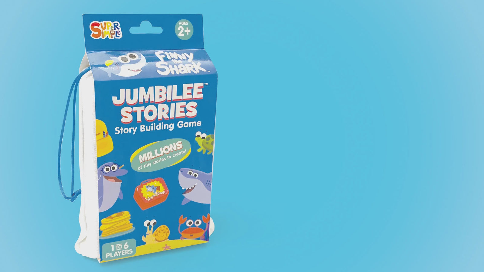 Colorful video featuring a woman's voice describing Jumbilee Stories with hands displaying the cards.