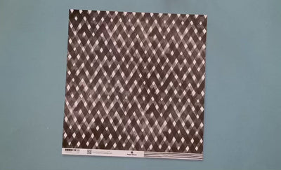 Scrapbook Paper - Black Watercolor Plaid / Stripes