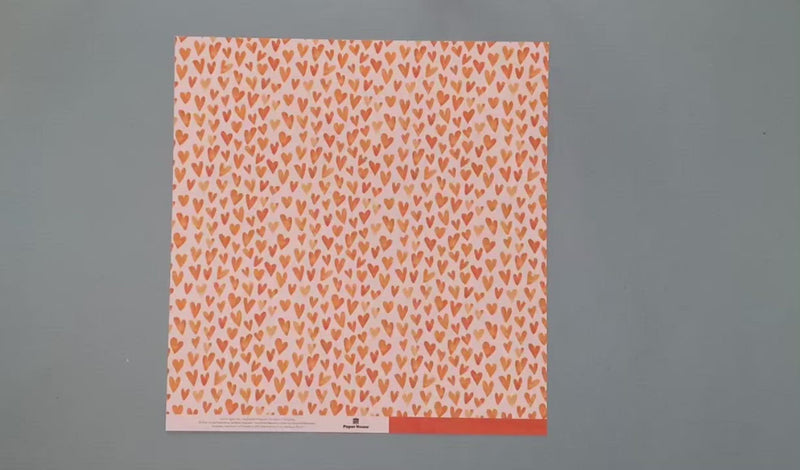 Scrapbook Paper - Orange Watercolor Hearts