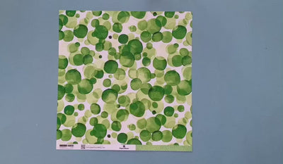 Scrapbook Paper - Green Watercolor Polka Dots