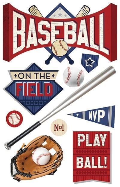 baseball batter up 3d sticker