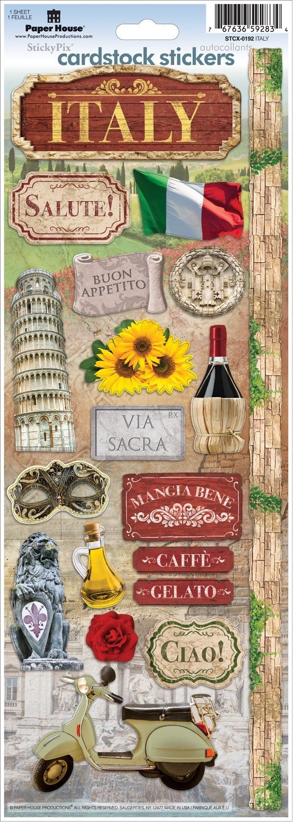 Italy cardstock stickers