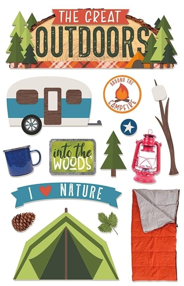 Scrapbook Stickers - 3D Camping