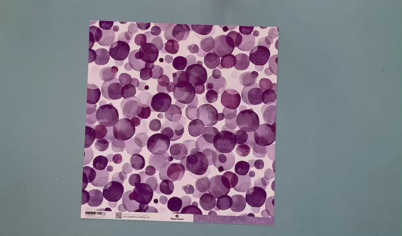 Scrapbook Paper - Purple Watercolor Polka Dots