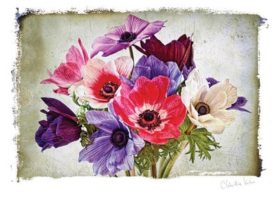 note card featuring a bouquet of anemones by photographer Claudia Kuhn.