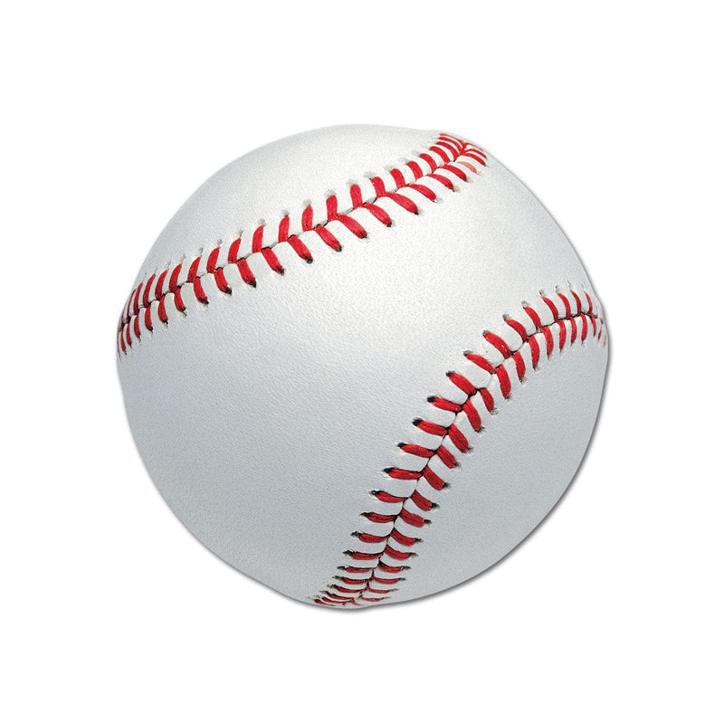 shaped note card featuring photographic image of a baseball.