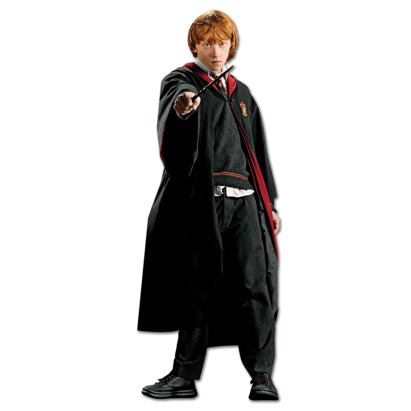 shaped note card featuring Ron Weasley performing witchcraft shown on a white background.