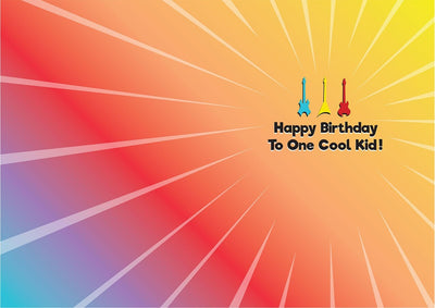 note card featuring birthday sentiment on a rainbow colored background.