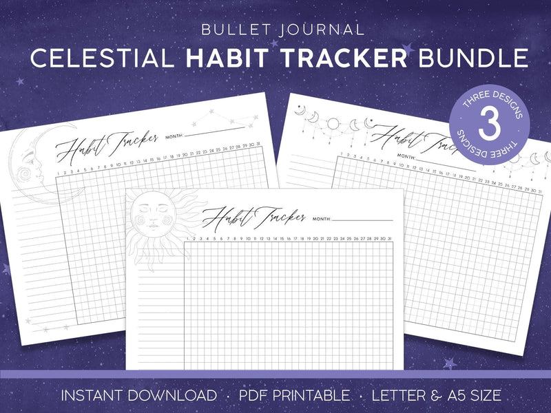 Printable Habit Trackers - Celestial