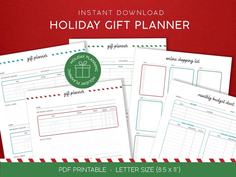Holiday Gift Planner - Printable