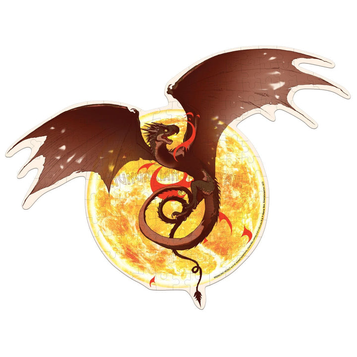 Harry Potter puzzle featuring a diecut Hungarian Horntail jigsaw puzzle shown on a white background.