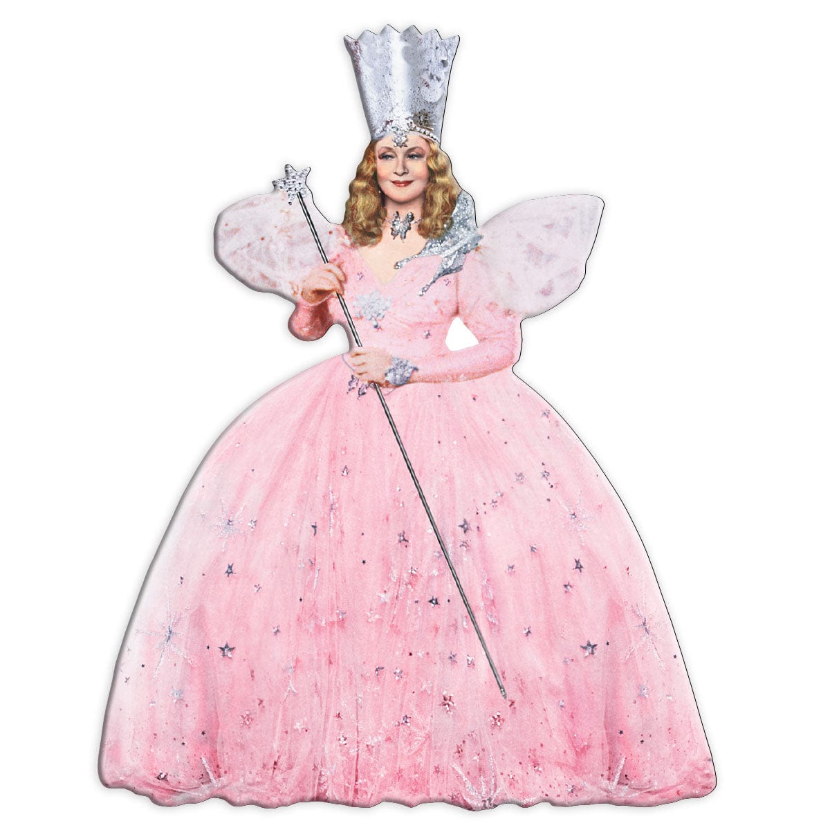 fridge magnet featuring Glinda, the good witch on a white background.