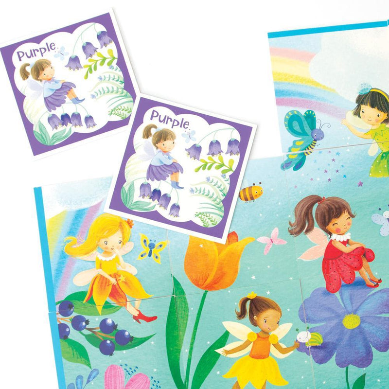 Fairy Garden matching game for kids image shows game cards with adorable fairy illustrations.