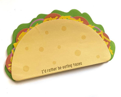 diecut notepad featuring an illustrated taco with layered sections, shown on white background.
