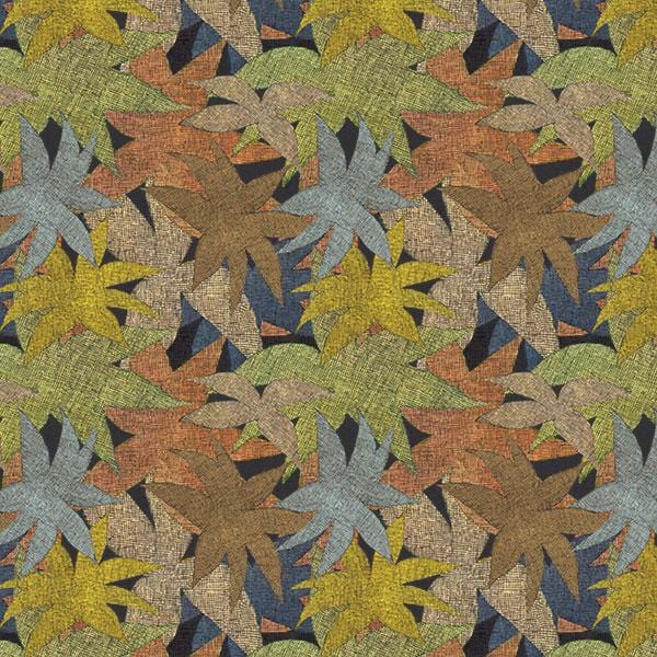 scrapbook paper featuring an illustrated pattern of leaves.