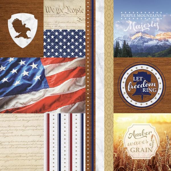 Scrapbook Paper - Let Freedom Ring Tags