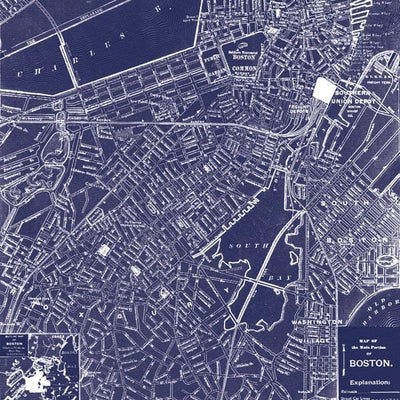 boston map double sided paper