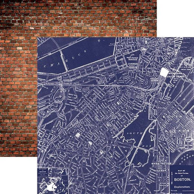 boston map double sided paper