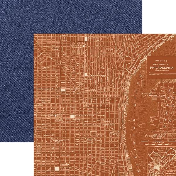 Scrapbook Paper - Philadelphia Map