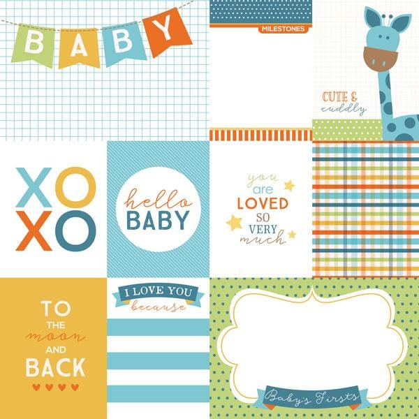 hello baby boy tags double sided paper