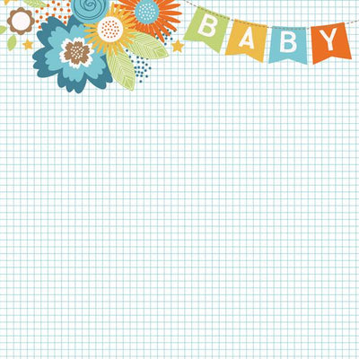 baby boy banner double sided paper