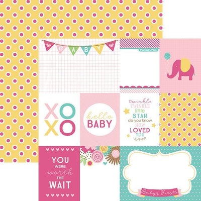 hello baby girl tags double sided paper