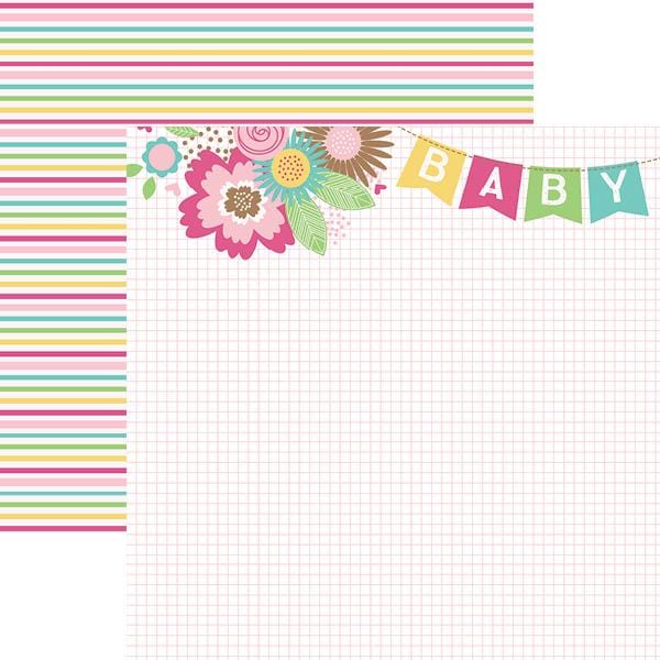 baby girl banner double sided paper
