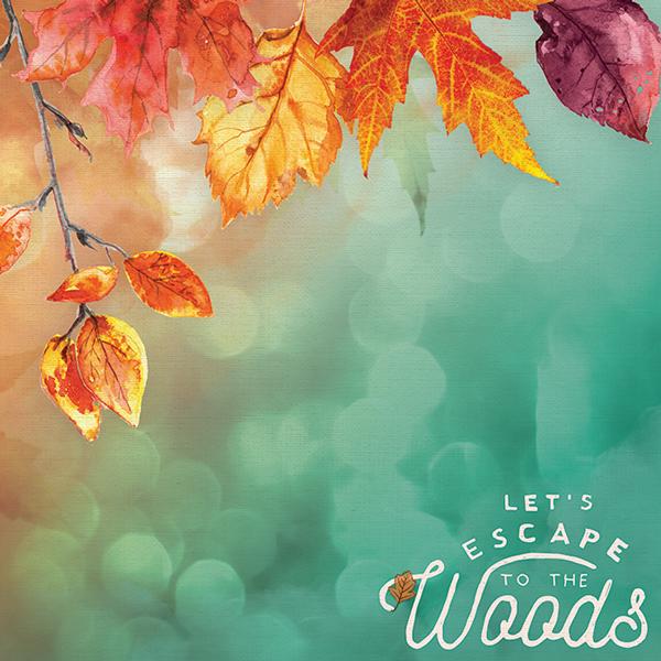autumn woods 12" double sided scrapbook paper
