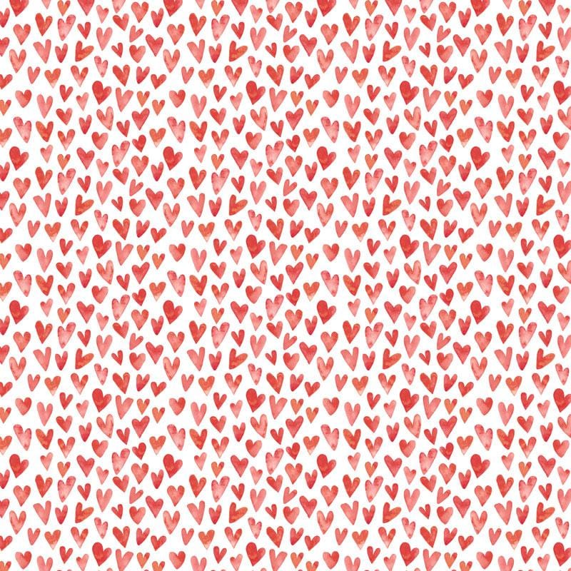 scrapbook paper image features a red heart pattern on white.