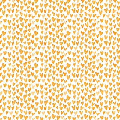 scrapbook paper image features an orange heart pattern on white.