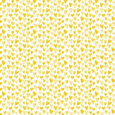 scrapbook paper image features a yellow heart pattern on white.