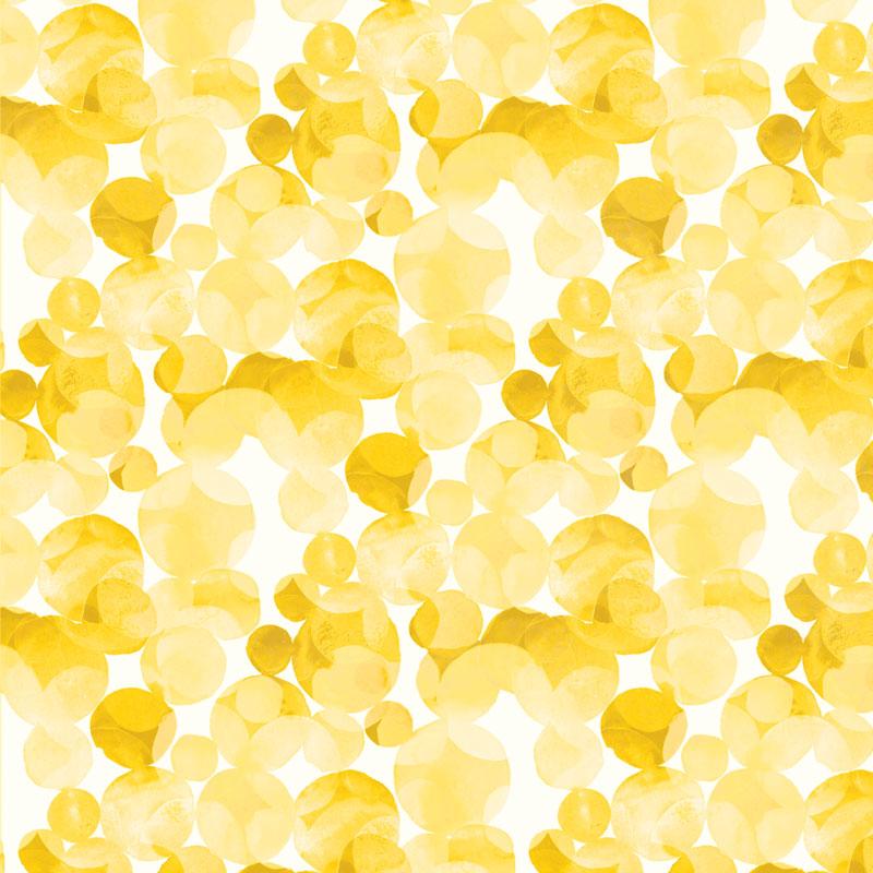 Scrapbook Paper - Yellow Watercolor Polka Dots