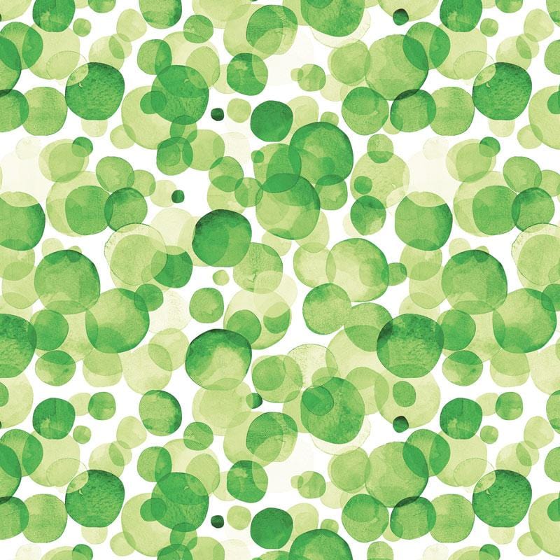 Scrapbook Paper - Green Watercolor Polka Dots