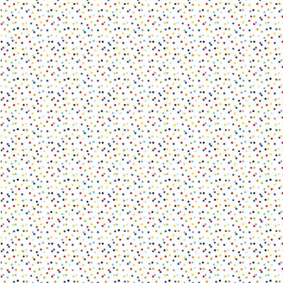 scrapbook paper image features colorful polka dots on white.