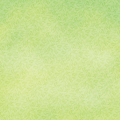 This scrapbook paper features a soft green background with a small green leaf pattern.
