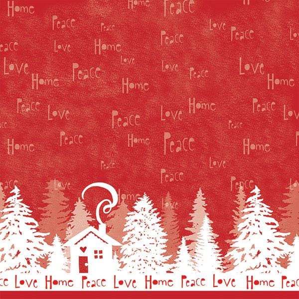 Scrapbook Paper - Peace Love Home Double Sided Glitter