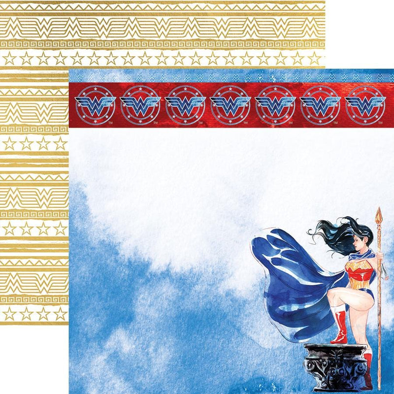 Scrapbook Paper - Wonder Woman Amazon Princess Double-Sided Foil