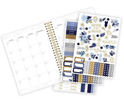 Girl Boss weekly planner image shows three sticker sheets and a monthly spread.