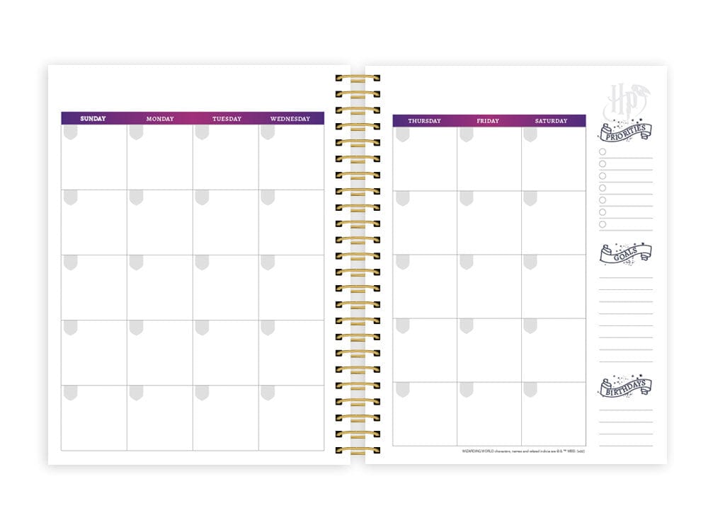 Harry Potter Weekly Planner - Hogwarts Floral Crest - Paper