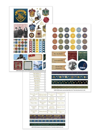 Harry Potter mini weekly planner image showing three sticker sheets.