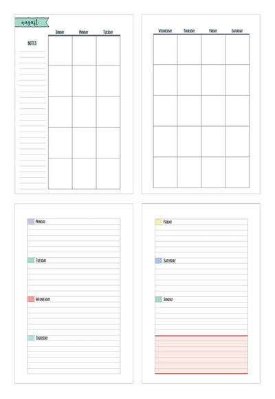 Teacher mini academic planner image showing a monthly and weekly spread.