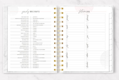 be your queen planner organizer shown open to the holidays and future log pages