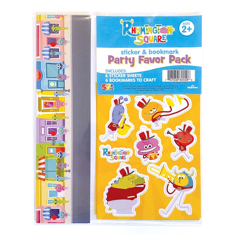 Party Favor Pack featuring Rhymington Square shown in package.
